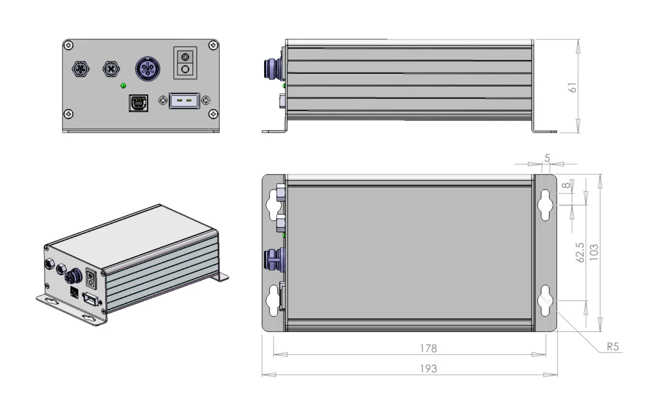 Drawing of UHPTLCC-02-USB-OEM LED Controller